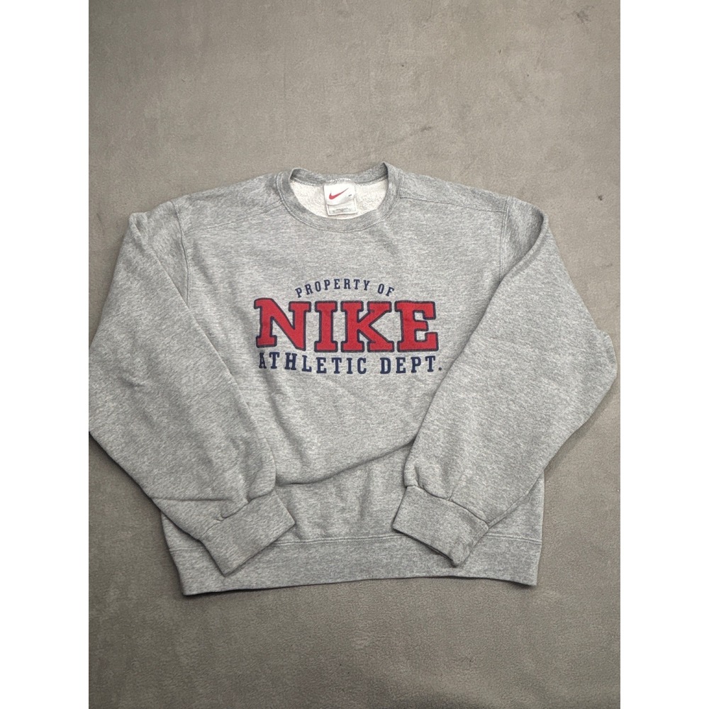 Vintage Nike Athletic Dept Sweatshirt Gray Made USA 90s Crewneck Women's Medium